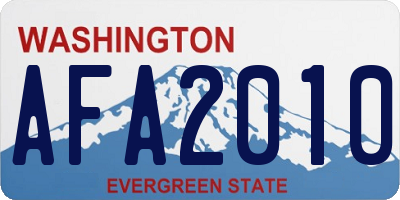 WA license plate AFA2010