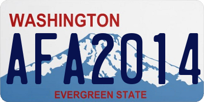 WA license plate AFA2014