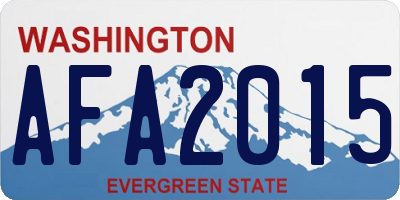 WA license plate AFA2015