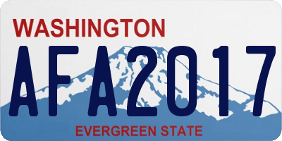 WA license plate AFA2017