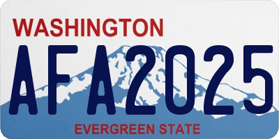 WA license plate AFA2025