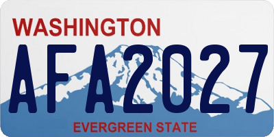 WA license plate AFA2027