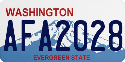 WA license plate AFA2028