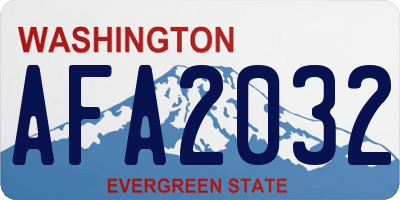 WA license plate AFA2032
