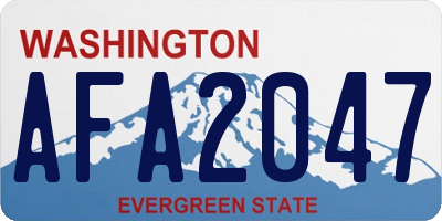 WA license plate AFA2047