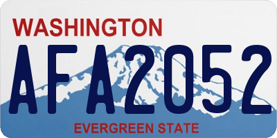 WA license plate AFA2052