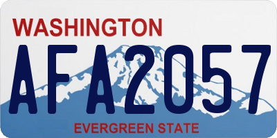 WA license plate AFA2057