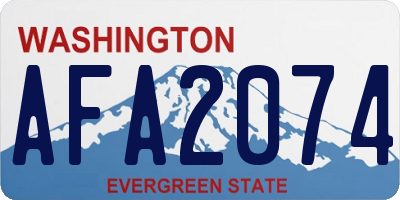 WA license plate AFA2074