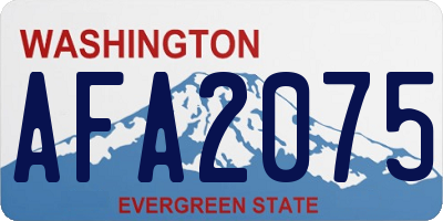 WA license plate AFA2075
