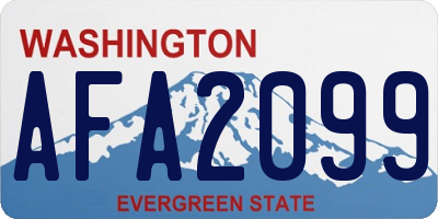 WA license plate AFA2099