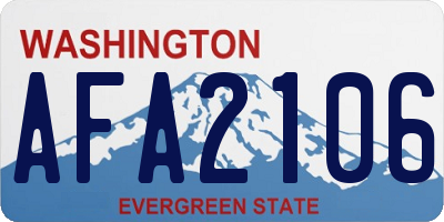 WA license plate AFA2106