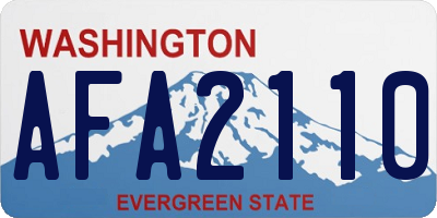 WA license plate AFA2110