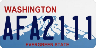 WA license plate AFA2111
