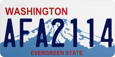 WA license plate AFA2114