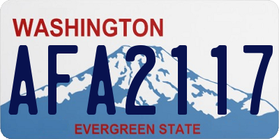 WA license plate AFA2117