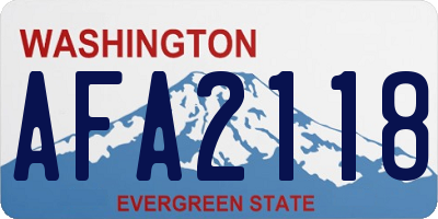 WA license plate AFA2118