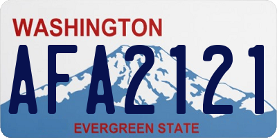 WA license plate AFA2121