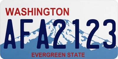 WA license plate AFA2123