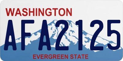 WA license plate AFA2125