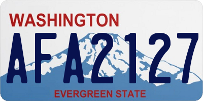 WA license plate AFA2127