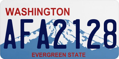 WA license plate AFA2128