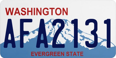 WA license plate AFA2131