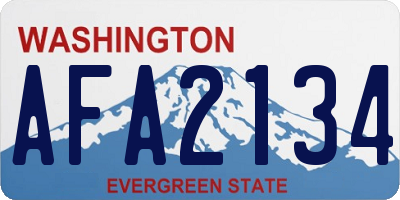 WA license plate AFA2134