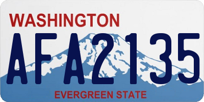 WA license plate AFA2135