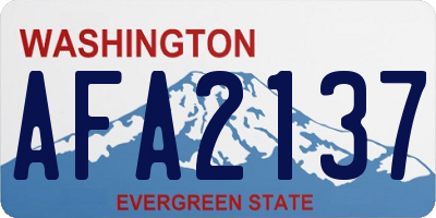 WA license plate AFA2137