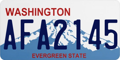 WA license plate AFA2145