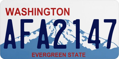 WA license plate AFA2147
