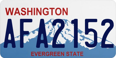 WA license plate AFA2152