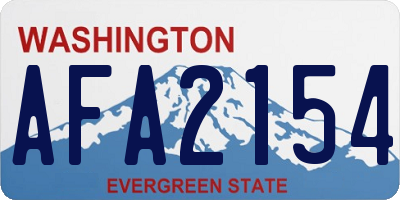 WA license plate AFA2154