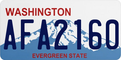 WA license plate AFA2160