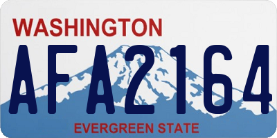 WA license plate AFA2164