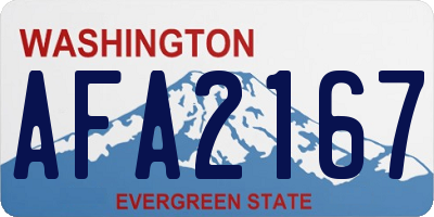WA license plate AFA2167
