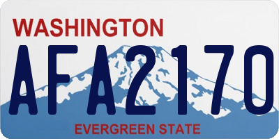 WA license plate AFA2170