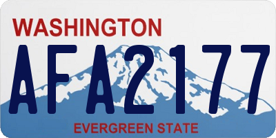 WA license plate AFA2177