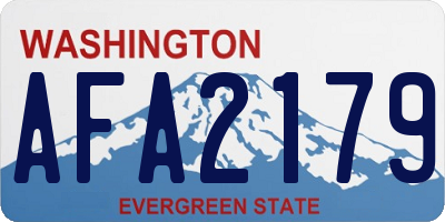 WA license plate AFA2179