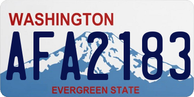 WA license plate AFA2183