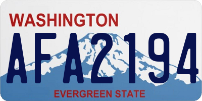 WA license plate AFA2194