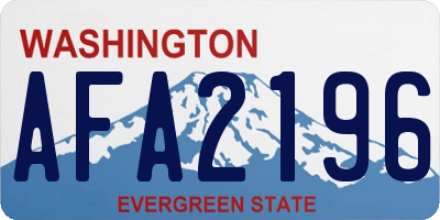 WA license plate AFA2196