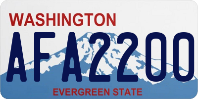 WA license plate AFA2200