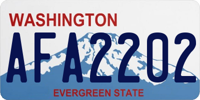 WA license plate AFA2202