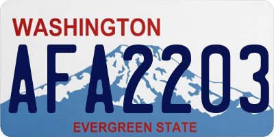 WA license plate AFA2203