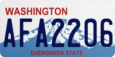 WA license plate AFA2206