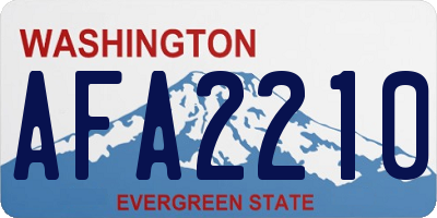 WA license plate AFA2210