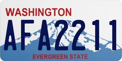 WA license plate AFA2211