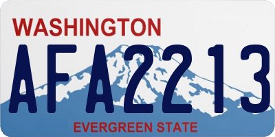 WA license plate AFA2213