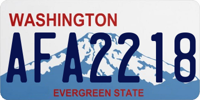 WA license plate AFA2218